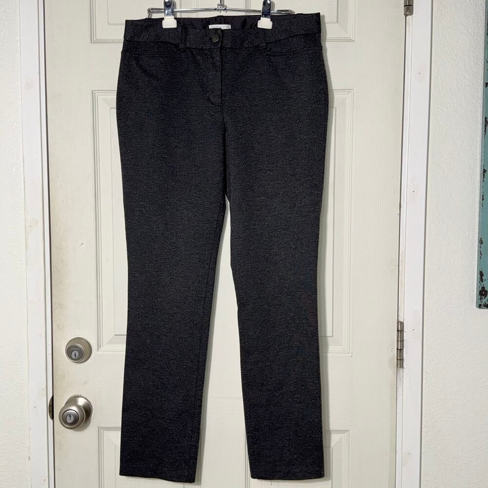New York & Co. Pants Dark Heathered Gray Size 12 Tall‎ Stretch Knit Trousers